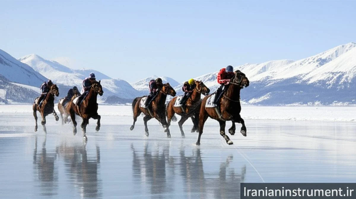 مسابقه اسب سواری روی یخ